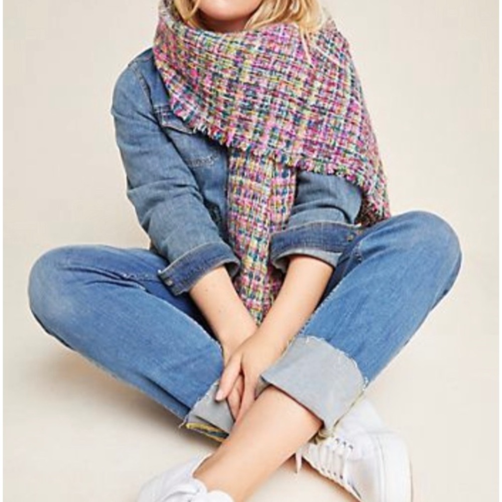 Anthropologie Nolan Tweed Large Wrap/Scarf